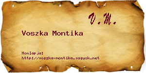 Voszka Montika névjegykártya